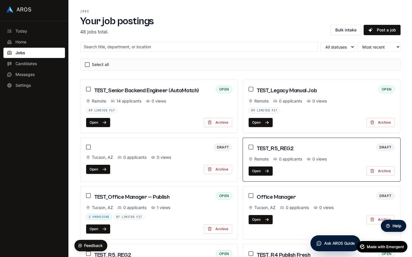 Jobs list